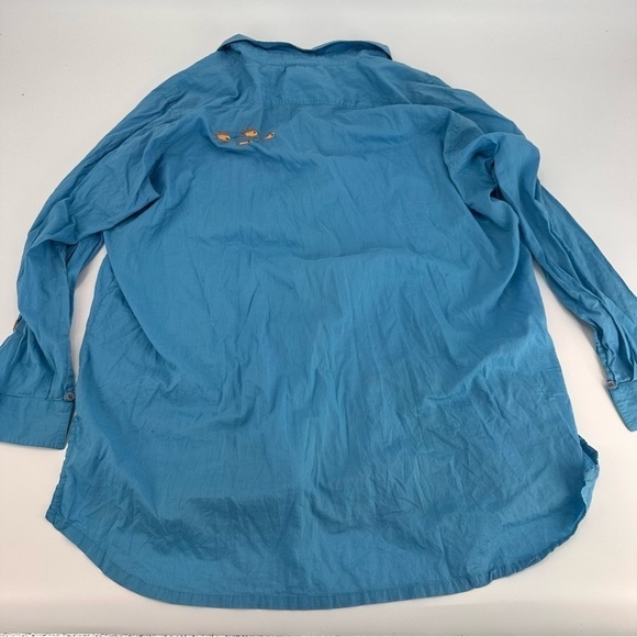 Michael Simon Fish Blue Blouse Art to Wear Top Plus Size 3X - Picture 4 of 4